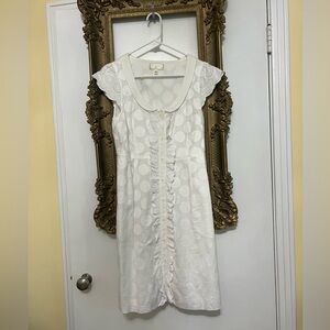 Anthropologie Moulinette Souers Galaxy Of Dots White Dress Size 6